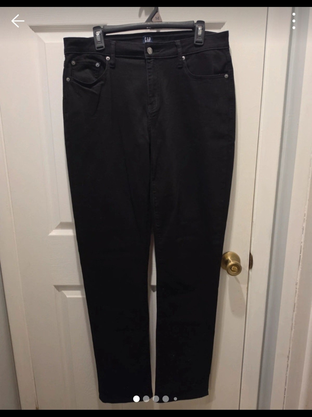 Gap Classic Straight Leg Black Denim Jeans - Size 14 Tall (14/32T)
